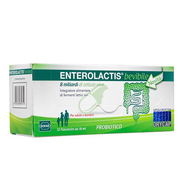 Sofar Linea Intestino Sano Enterolactis Integratore Fermenti 12 Flaconcini 10 ml