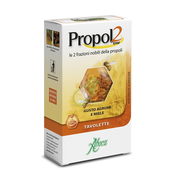 Aboca Naturaterapia Linea Benessere Gola Propol2 EMF Adulti 30 Tavolette Agrumi