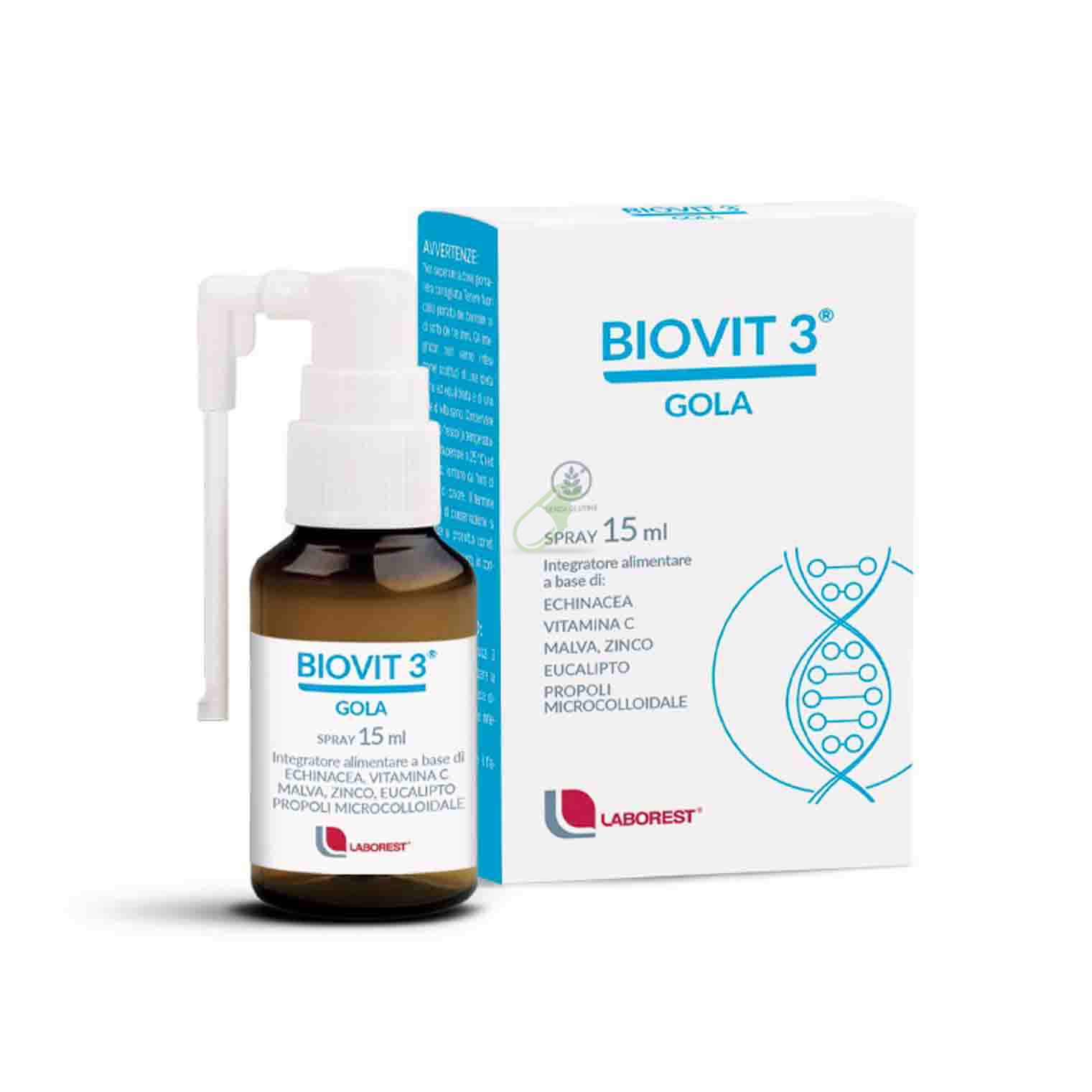 Laborest Ricerca Naturale Biovit 3 Benessere Gola Spray Orofaringeo 15 ml