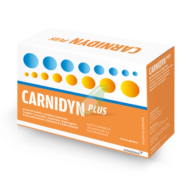 Carnidyn Plus Integratore Alimentare Creatina Carnosina Vitamina E 20 Buste 5 g