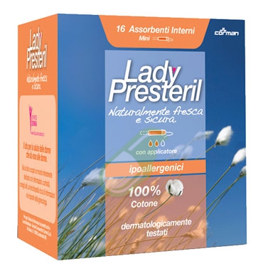 Lady Presteril Linea Pocket Assorbente Puro Cotone 16 Assorbenti Interni Mini