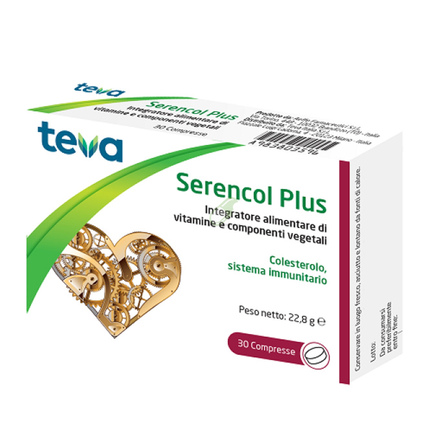 Teva Italia Srl Linea Controllo del Colesterolo Serencol Plus 30 Compresse