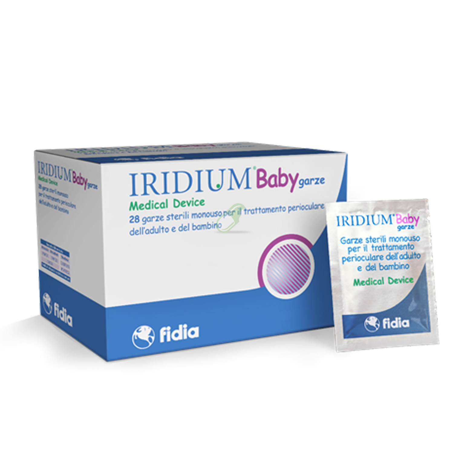 Fidia Farmaceutici Linea Benessere dell'Occhio Iridium Baby Garze 28 Garze.