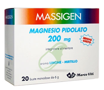 Massigen Linea Sali Minerali Magnesio Pidolato Integratore 20 Buste Limone