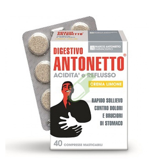 Digestivo Antonetto Acidita  E Reflusso Crema Limone 40 Compresse Masticabili