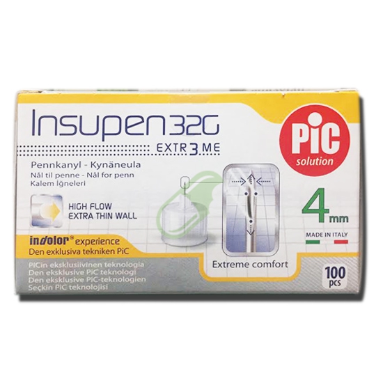 Pic Insupen Advanced  Ago Per Penna Da Insulina G 32 x 4 Mm 100 Pezzi