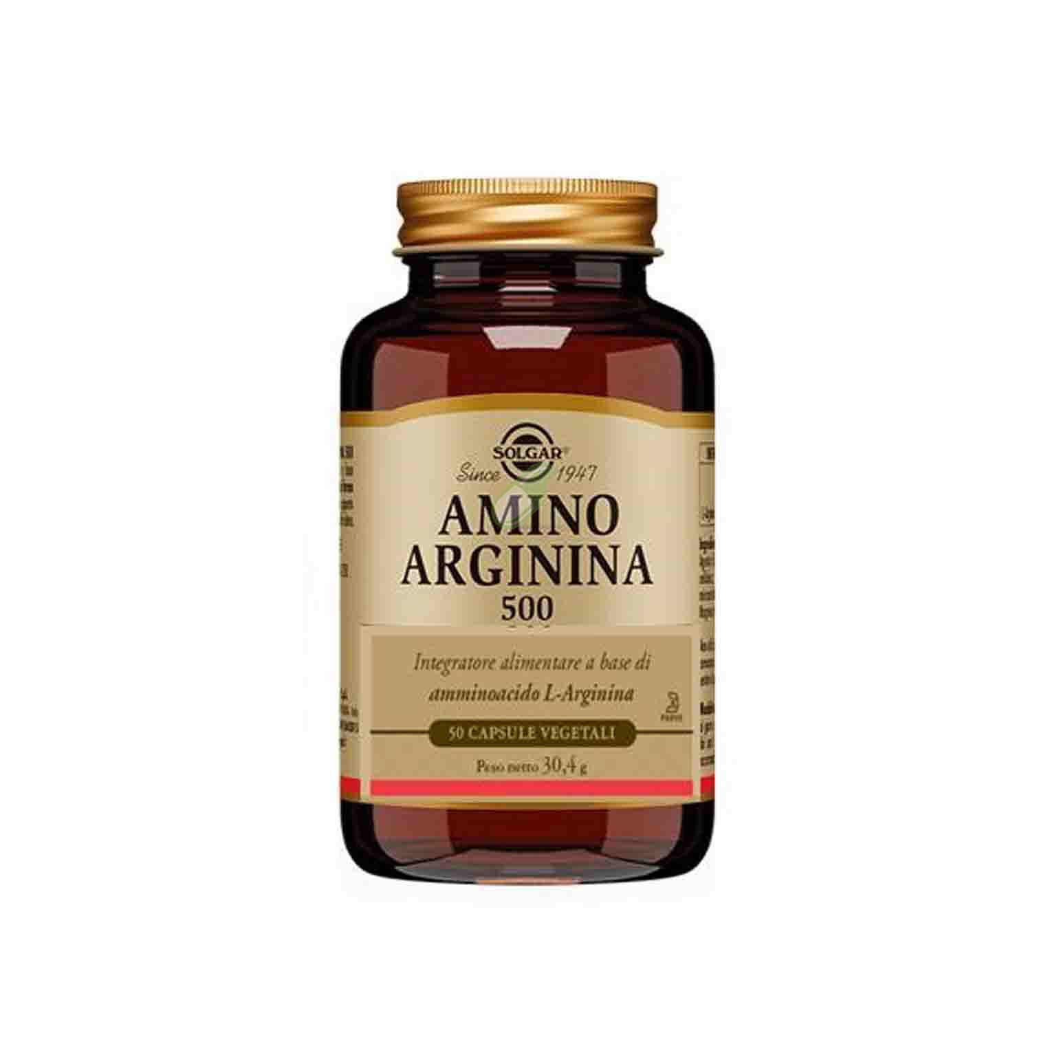 Solgar Linea Benessere dell' uomo Amino Arginina 500 Integratore 50 Capsule