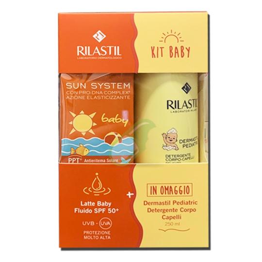 Rilastil Linea Solari Sun System Latte Baby Fluido 200 ml + Dermastil Detergente