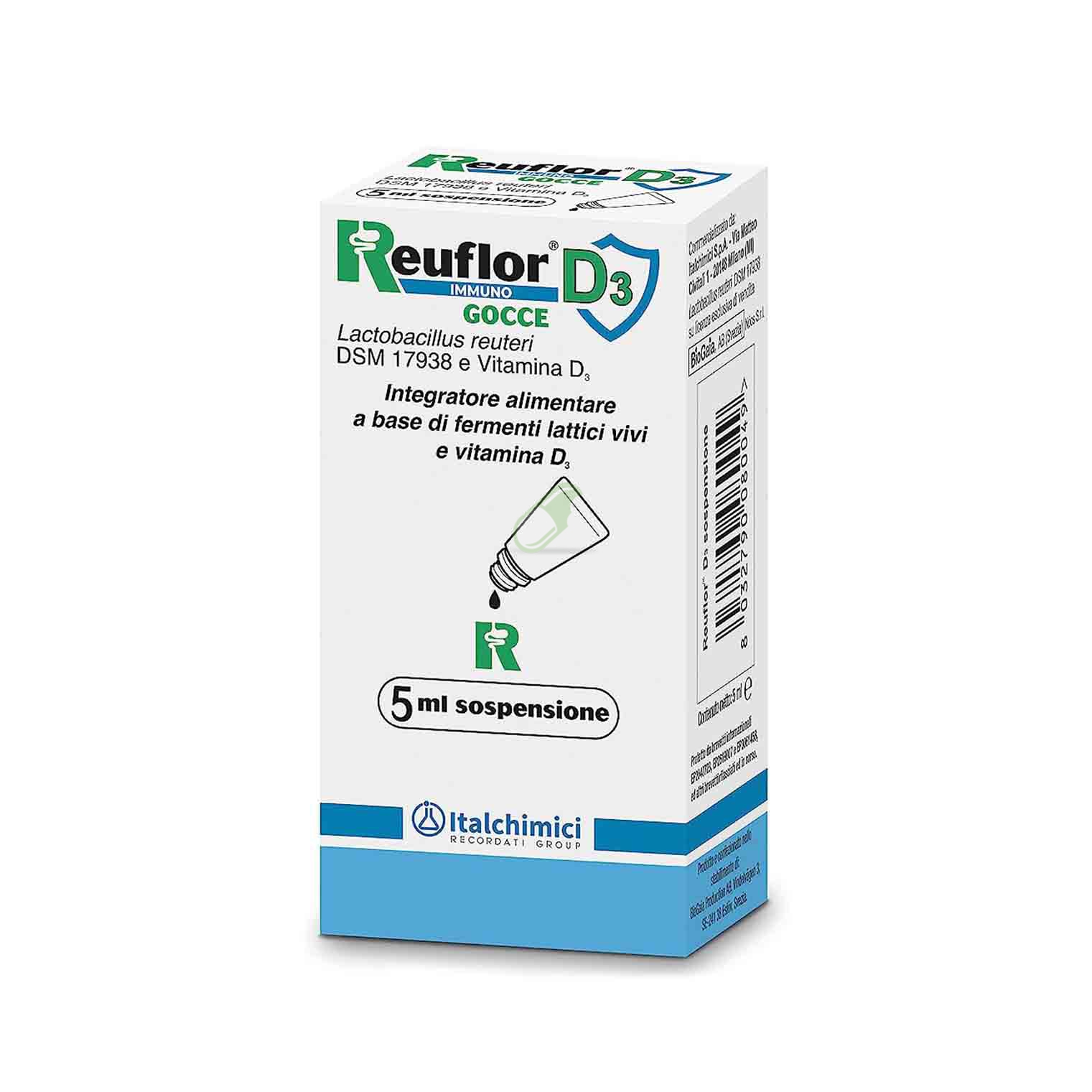 Italchimici Linea Intestino Sano Reuflor Immuno D3 Gocce Integratore 5 Ml