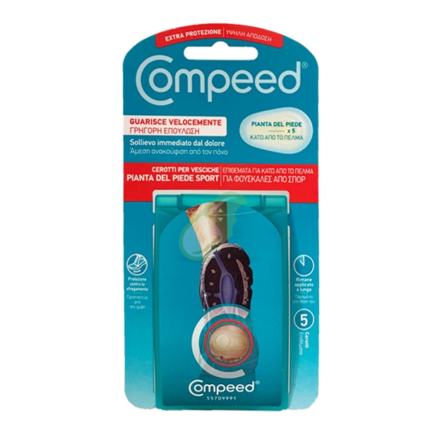 Compeed Cerotti Per Vesciche Pianta del Piede Sport 5 Cerotti