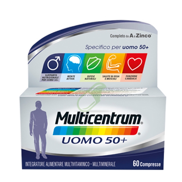 Multicentrum Linea Uomo 50+ Integratore 50+Anni Specifico 60 Compresse