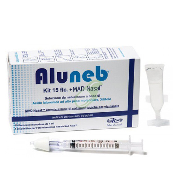 Aluneb Kit Soluzione Isotonica 15 Flaconcini Da 4 ml + Mad Nasal Atomizzatore