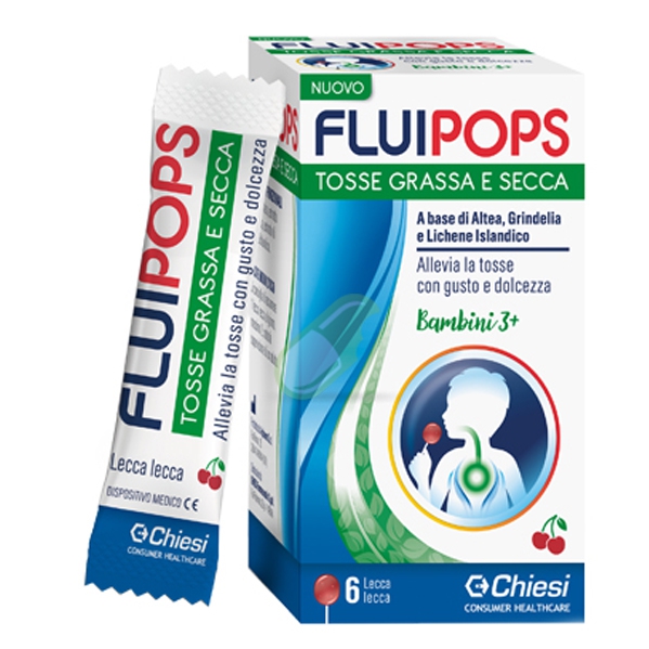 Chiesi Farmaceutici Linea Tosse Fluipops 6 Lecca Lecca Gusto Ciliegia Per Tosse