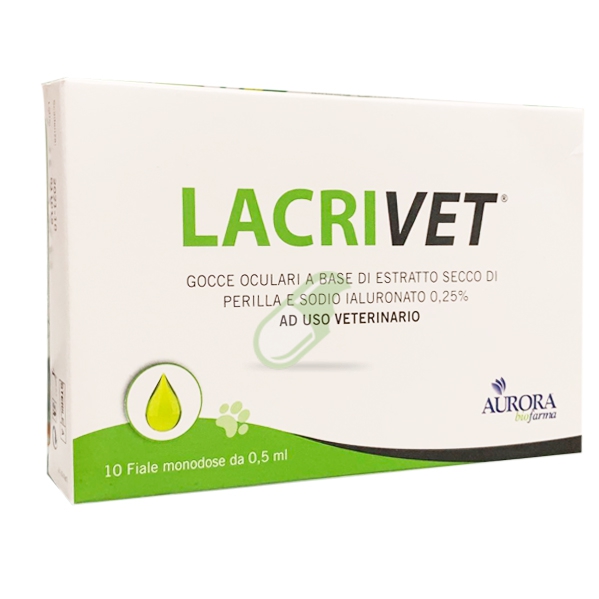 Aurora Biofarma Linea Veterinaria Lacrivet Gocce Oculari Strip 10 Flaconcini