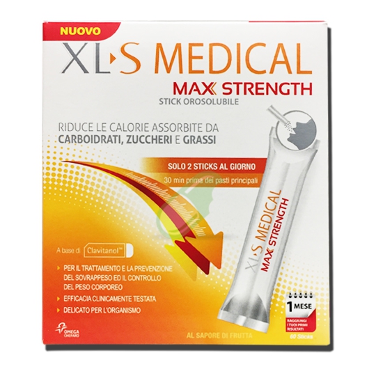 XLS Medical Linea Controllo del Peso Max Strenght Integratore 60 Sticks 1 Mese