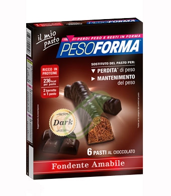 Pesoforma Linea Alimentazione Dietetica 12 Barrette Cioccolato Fondente Amabile