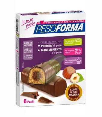 Pesoforma Linea Alimentazione Dietetica 12 Barrette Cioccolato Cuore Nocciola