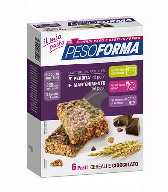Pesoforma Linea Alimentazione Dietetica 12 Barrette Gusto Cereali e Cioccolato