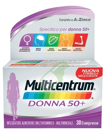 Multicentrum Linea Donna 50+ Integratore 50+Anni Specifico 30 Compresse