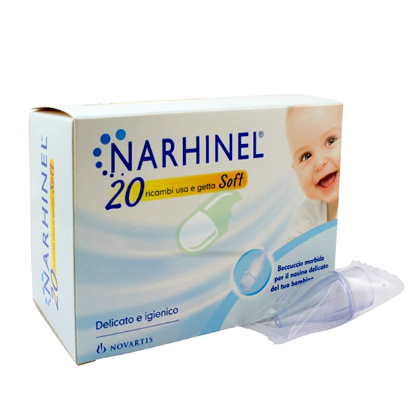 Narhinel Linea Pulizia Salute del Naso 20 Ricambi Soft per Aspiratore Nasale