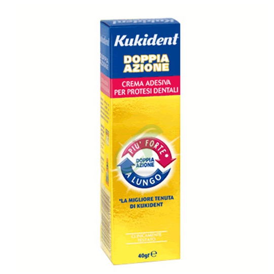 Kukident Linea Protesi Dentali Doppia Azione Crema Adesiva Protettiva 40 g