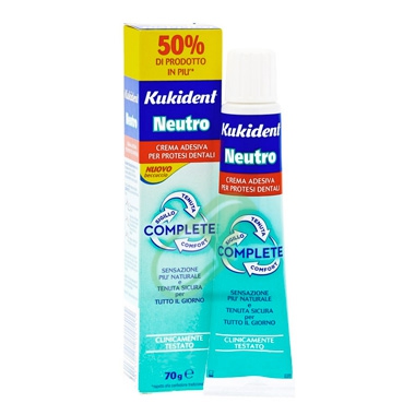 Kukident Linea Protesi Dentali Neutro Complete Crema Adesiva Protettiva 70 g