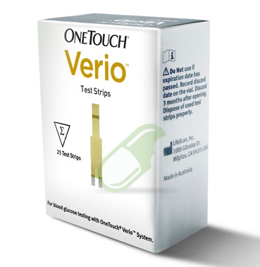 LifeScan OneTouch Linea Controllo Glicemia Verio 25 Strisce Reattive