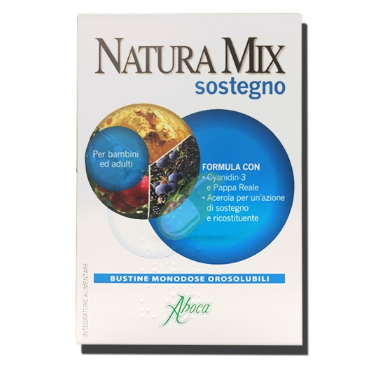 Aboca Naturaterapia Linea Tono ed Energia Natura Mix Sostegno 20 Bustine oro.