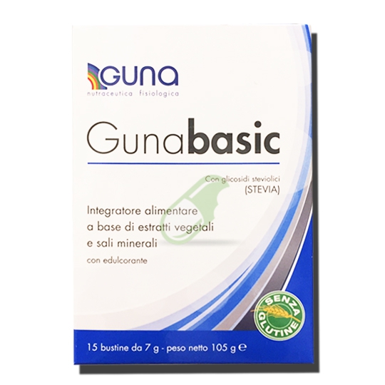 Guna Linea Alcalinizzanti Gunabasic Integratore Alimentare Acido-Base 15 Bustine