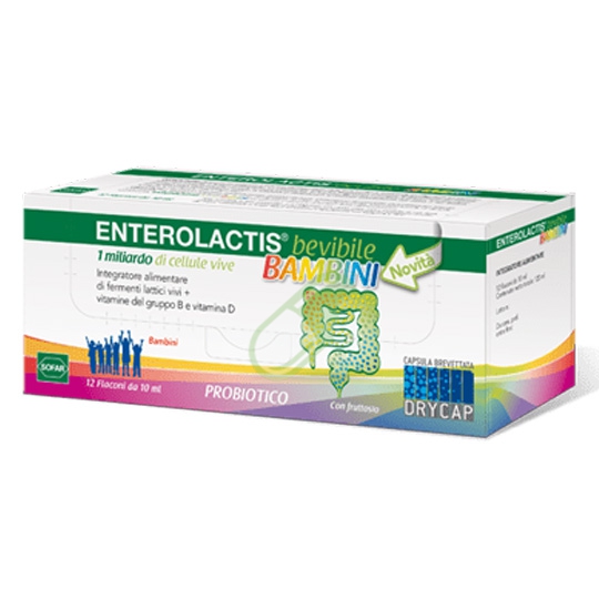 Sofar Linea Intestino Sano Enterolactis Bevibile bambini 12 Flaconcini 10 ml