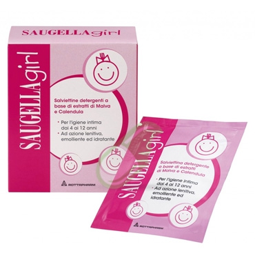 Saugella Linea Girl Ragazze Detergente Intimo Delicato 10 Salviette Morbide