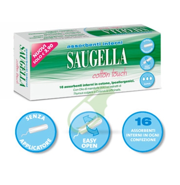 Saugella Linea Cotton Touch 16 Assorbenti Interni in Puro Cotone Misura Normal