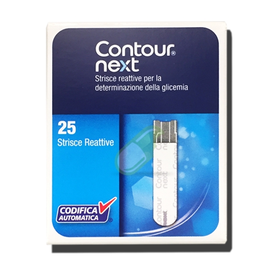Ascensia Diabetes Care Linea controllo della Glicemia Contour Next 25 Strisce