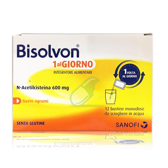 Sanofi Linea Mucolitici Bisolvon 1alGiorno Integratore Alimentare 12 Bustine