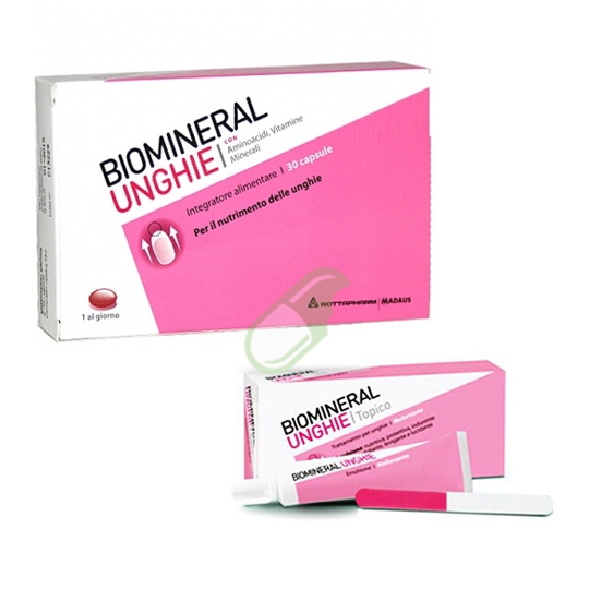 Biomineral Linea Unghie Integratore Alimentare Unghie + Omaggio Topico unghie