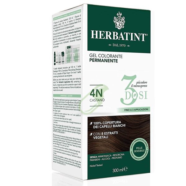 Antica Erboristeria Linea Colorazione Naturale Herbatint Castano 4N 3 dosi 300ml