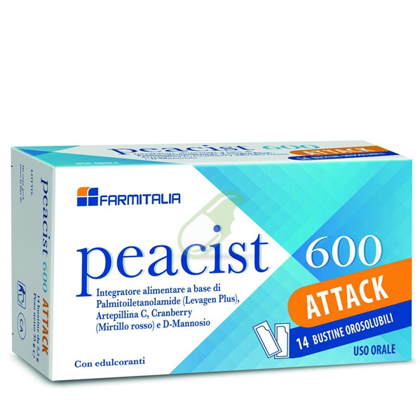 Farmitalia Linea Benessere delle vie Urinarie Peacist 600 Attack 14 Bustine Oro