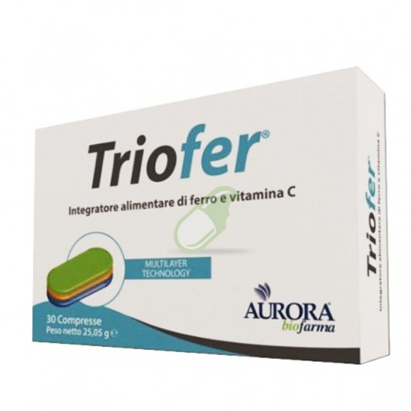 Aurora Biofarma Linea Vitamine e minerali Triofer Integratore 30 Compresse