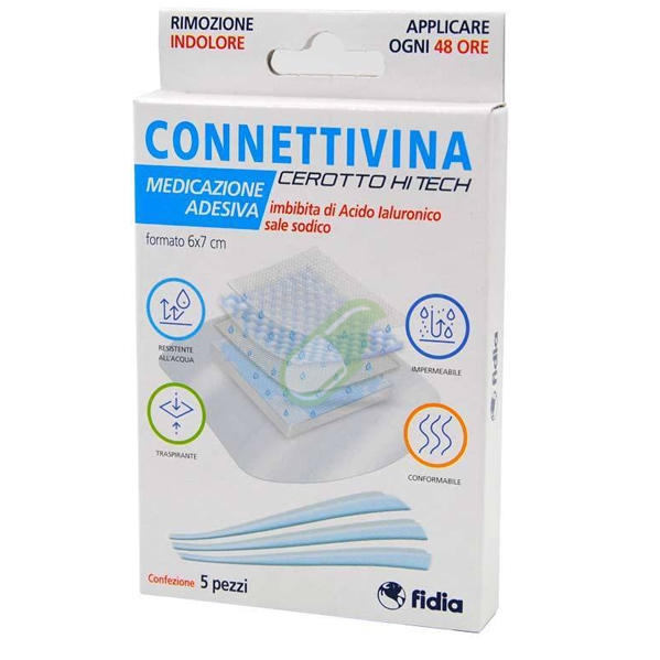 Fidia Farmaceutici Linea Lesioni Connettivina Cerotto Hi Tech 5 Pezzi 6x7 cm