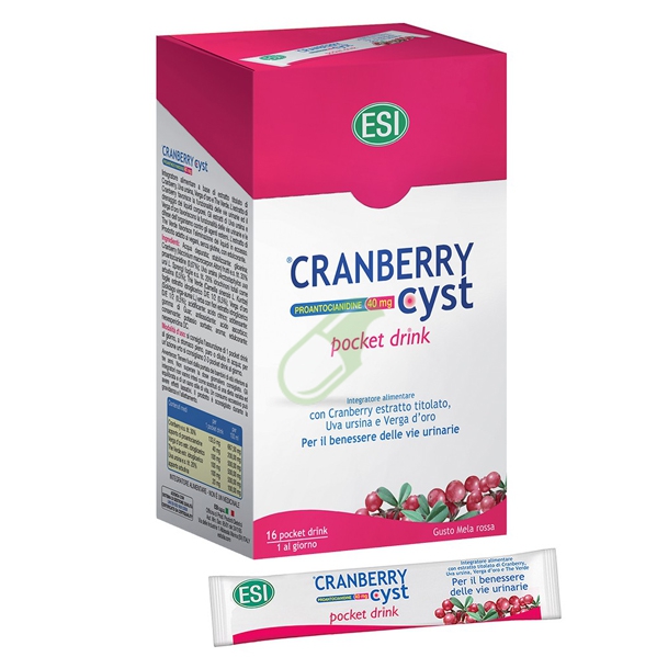 Esi Linea Benessere Urinario Cranberry Cyst Integratore Pocket Drink 16 Bustine