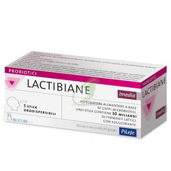Biocure Linea Benessere dell'Intestino Lactibiane Imedia Integratore 5 stick
