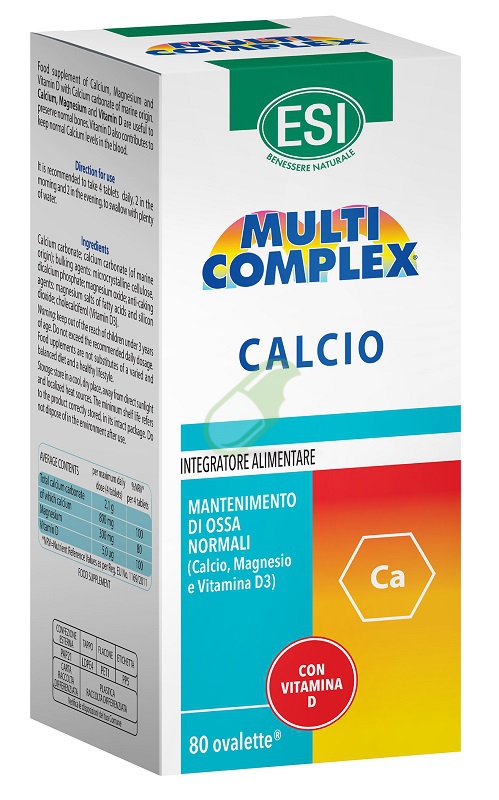 Esi Linea Benessere delle Ossa Multicomplex Calcio Integratore 80 Ovalette