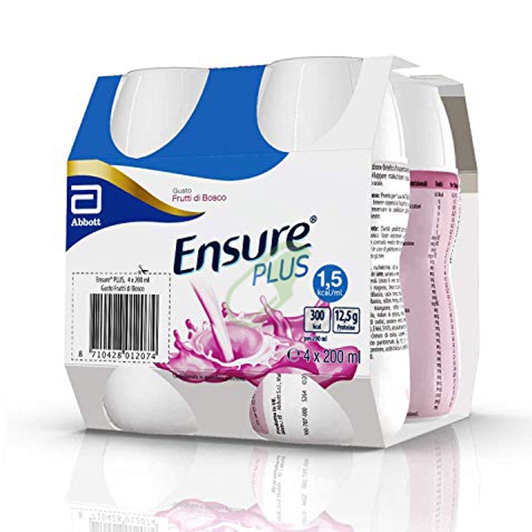 Abbott Linea Nutrizione Domiciliare Ensure Plus  4x200 ml Gusto Frutti di Bosco