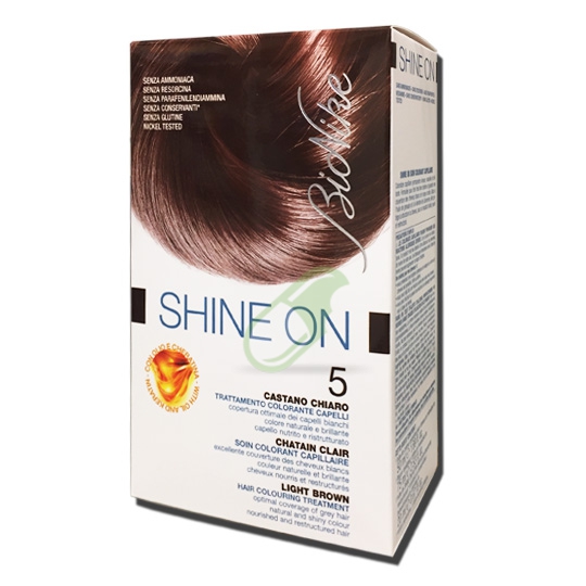 BioNike Linea Shine ON Tintura per Capelli Cute Sensibile 5 Castano Chiaro