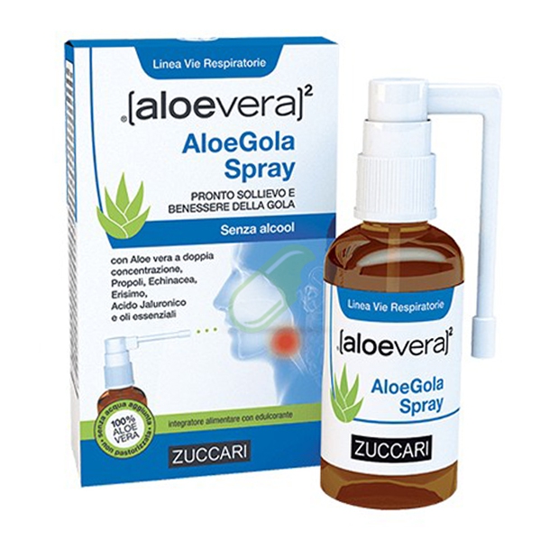 Zuccari Linea Sollievo della gola Aloevera2 Aloe Gola Spray Integratore 30 ml