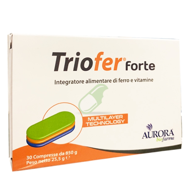 Aurora Biofarma Linea Vitamine e minerali Triofer Forte Integratore 30 Compresse