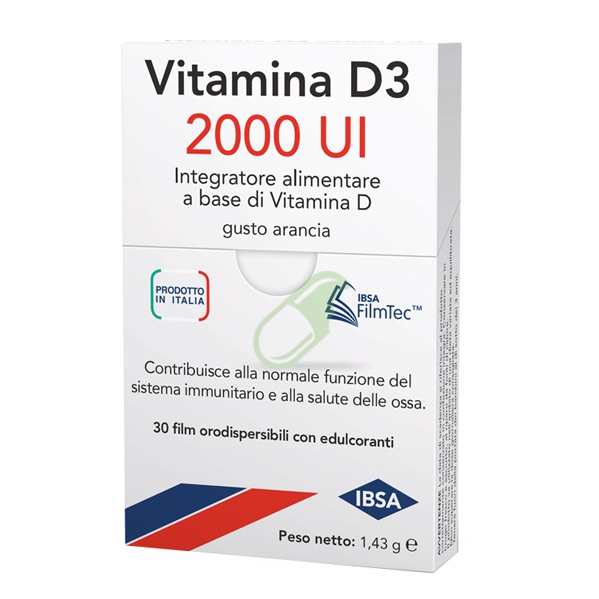 IBSA Farmaceutici Linea Vitamine e Minerali Vitamina D3 2000 UI 30 Film