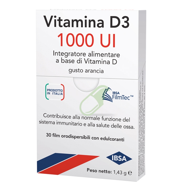 IBSA Farmaceutici Linea Vitamine e Minerali Vitamina D3 1000 UI 30 Film