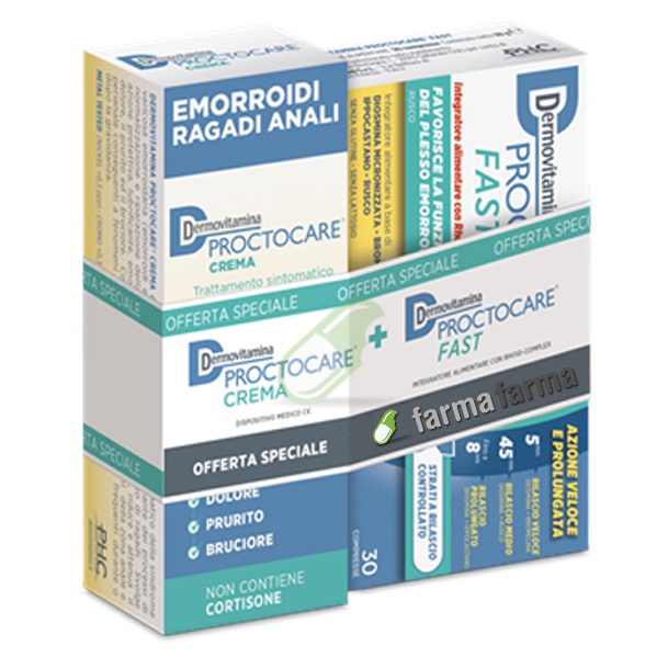 Dermovitamina Linea Benessere Proctocare Bipacco Crema 30 ml+Proctocare Fast