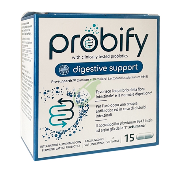 Perrigo Italia Linea Probiotici Probify Digestive Support Integratore 15 Capsule